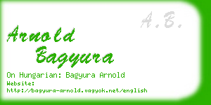 arnold bagyura business card